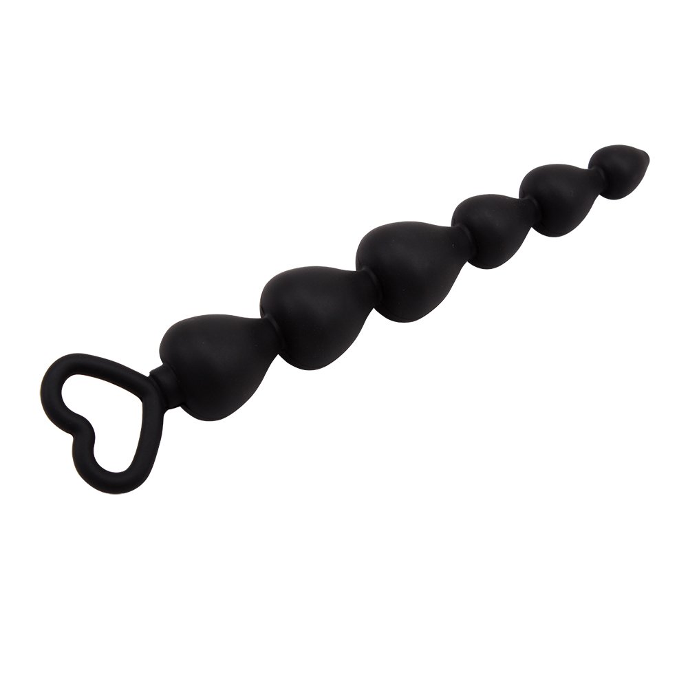 Анальна ялинка сердечка Chisa Black Mont Elite Lover's Beads 17см / 2,5 см