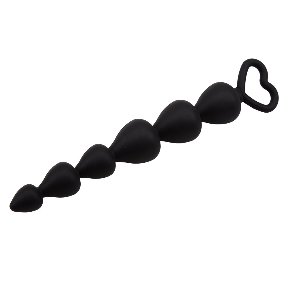 Анальна ялинка сердечка Chisa Black Mont Elite Lover's Beads 17см / 2,5 см
