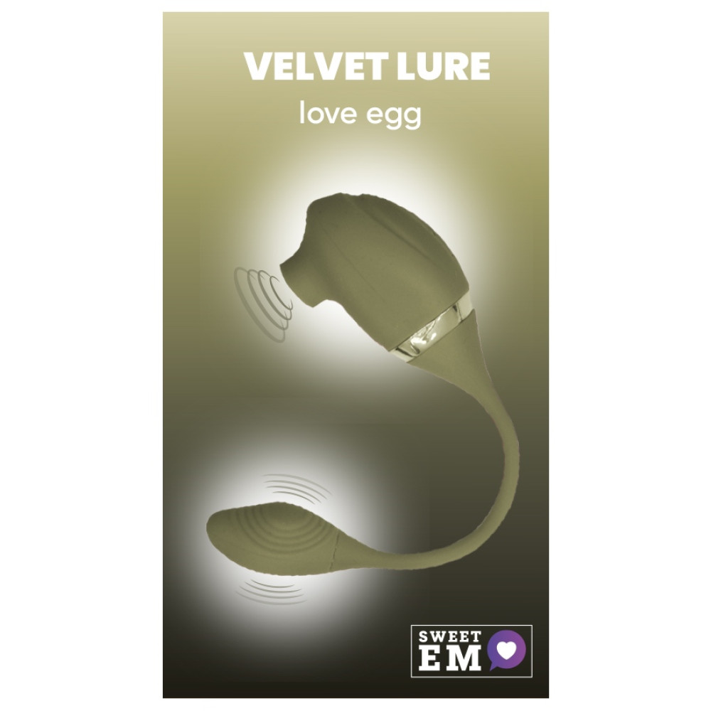 Вакуумный стимулятор клитора с вибрирующим хвостиком для точки G Sweet Em Velvet Lure, зеленый