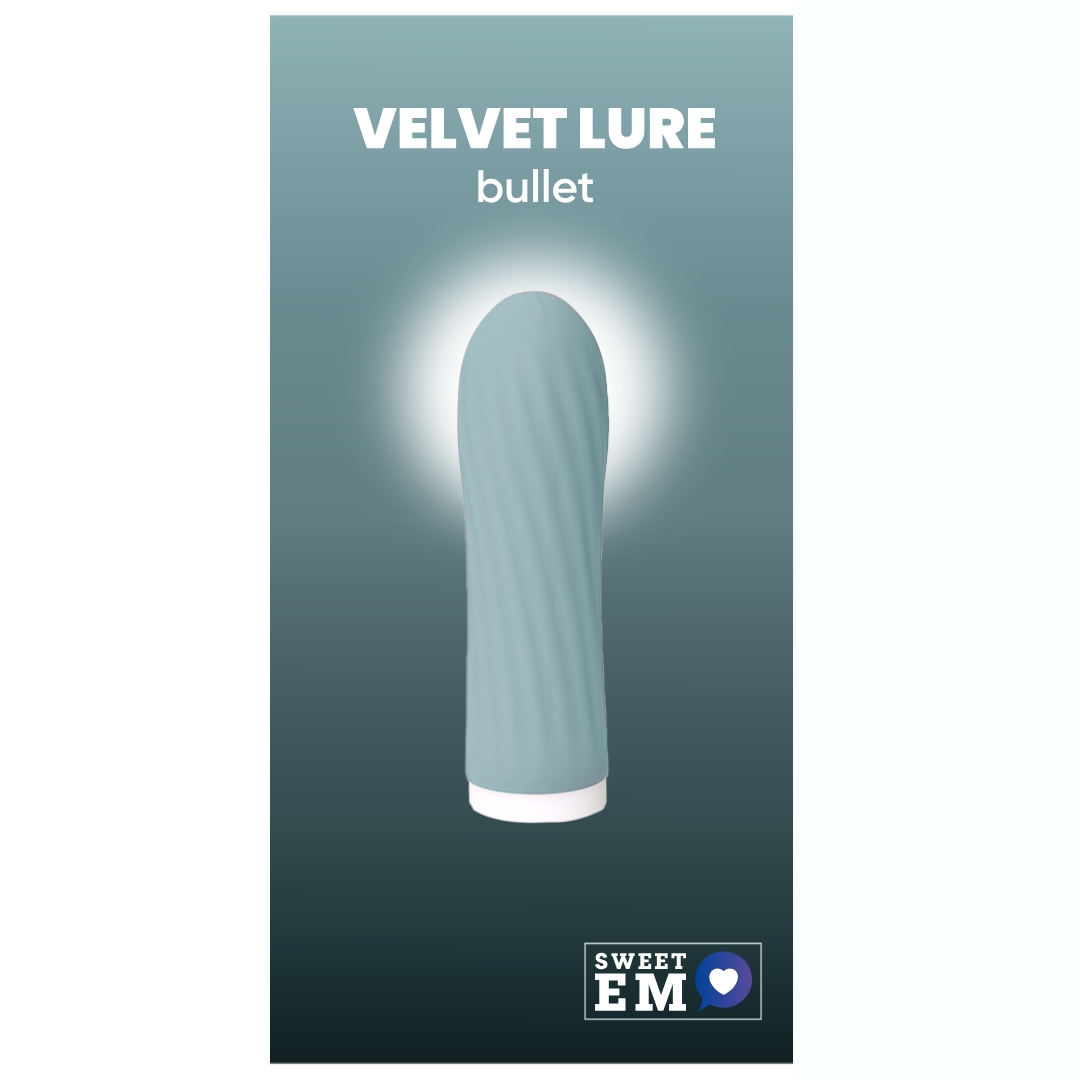 Мини-вибратор для клитора рельефный Sweet Em Velvet Lure, 10 режимов вибрации, голубой