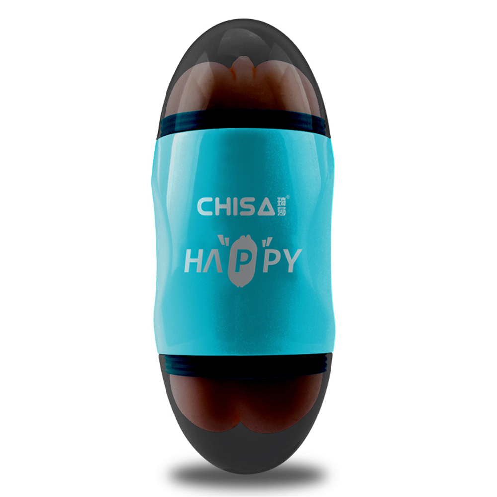 Мастурбатор Вагіна та Рот у колбі Chisa Portable Happy Cup з вібрацією