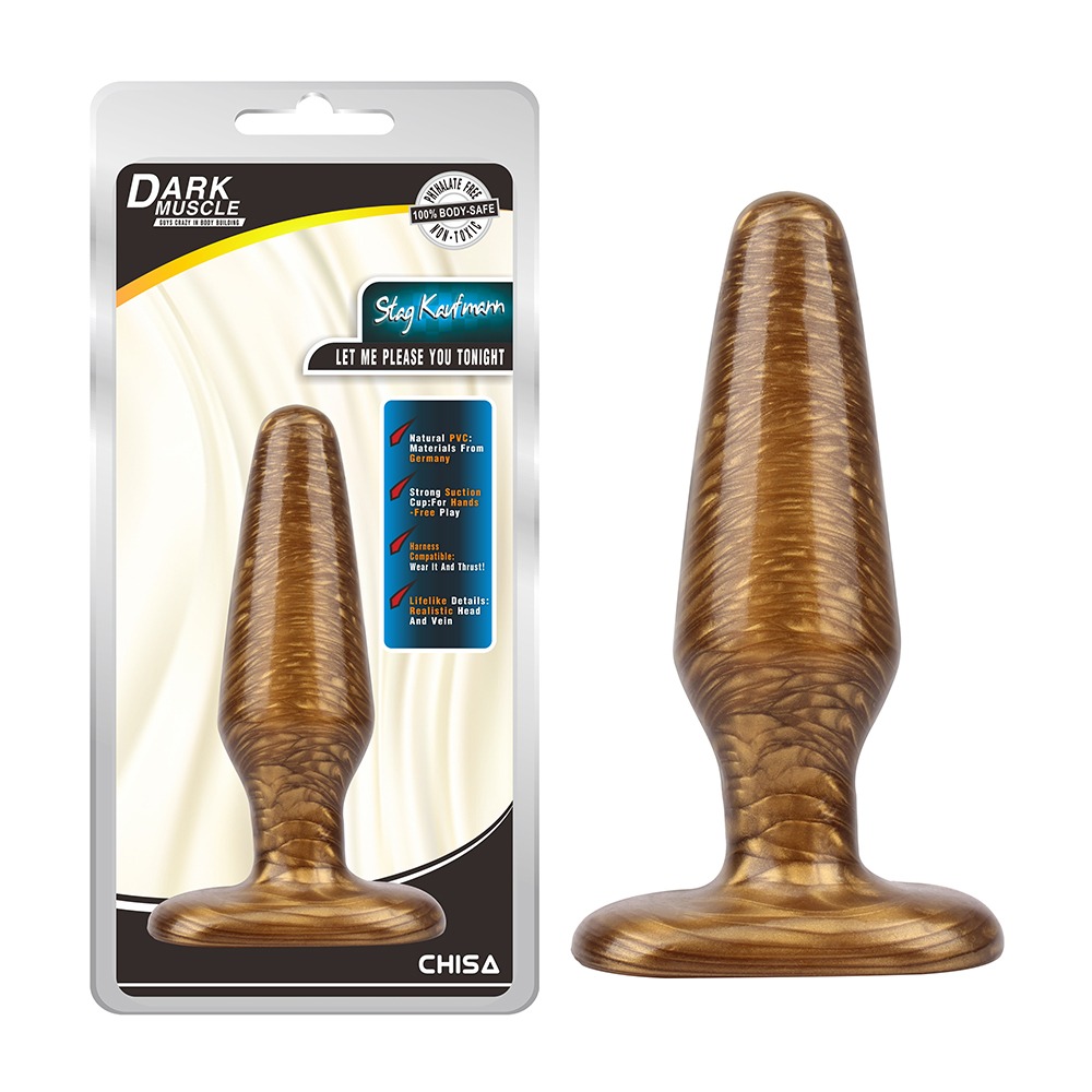 Анальна пробка Chisa Dark Muscle золотиста, L
