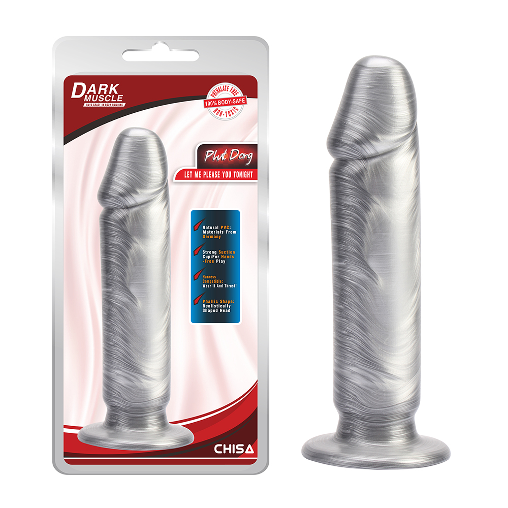 Фалоімітатор на присосці реалістичний Chisa Dark Muscle PHUT Dong, сріблястий