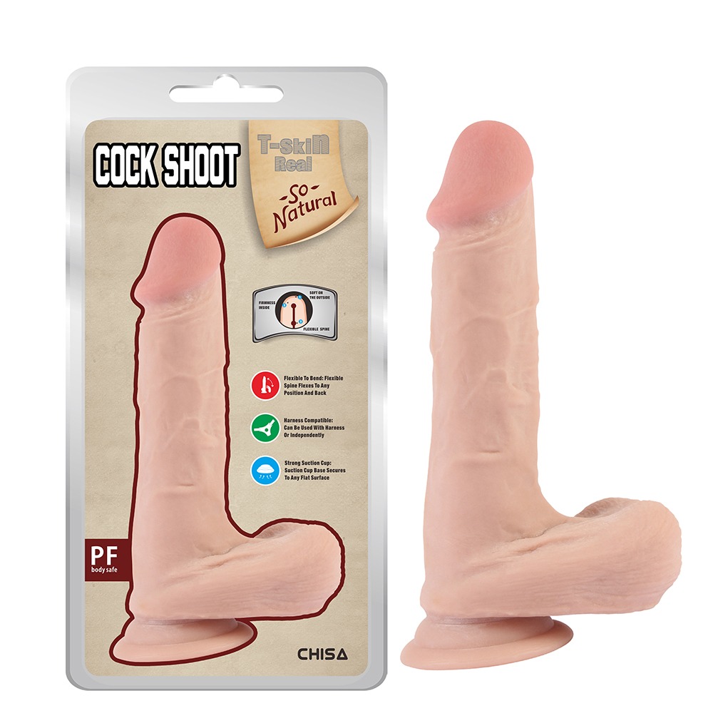 Фаллоимитатор реалистичный на присоске Chisa T-skin ReaL Cock Shoot, 20 см