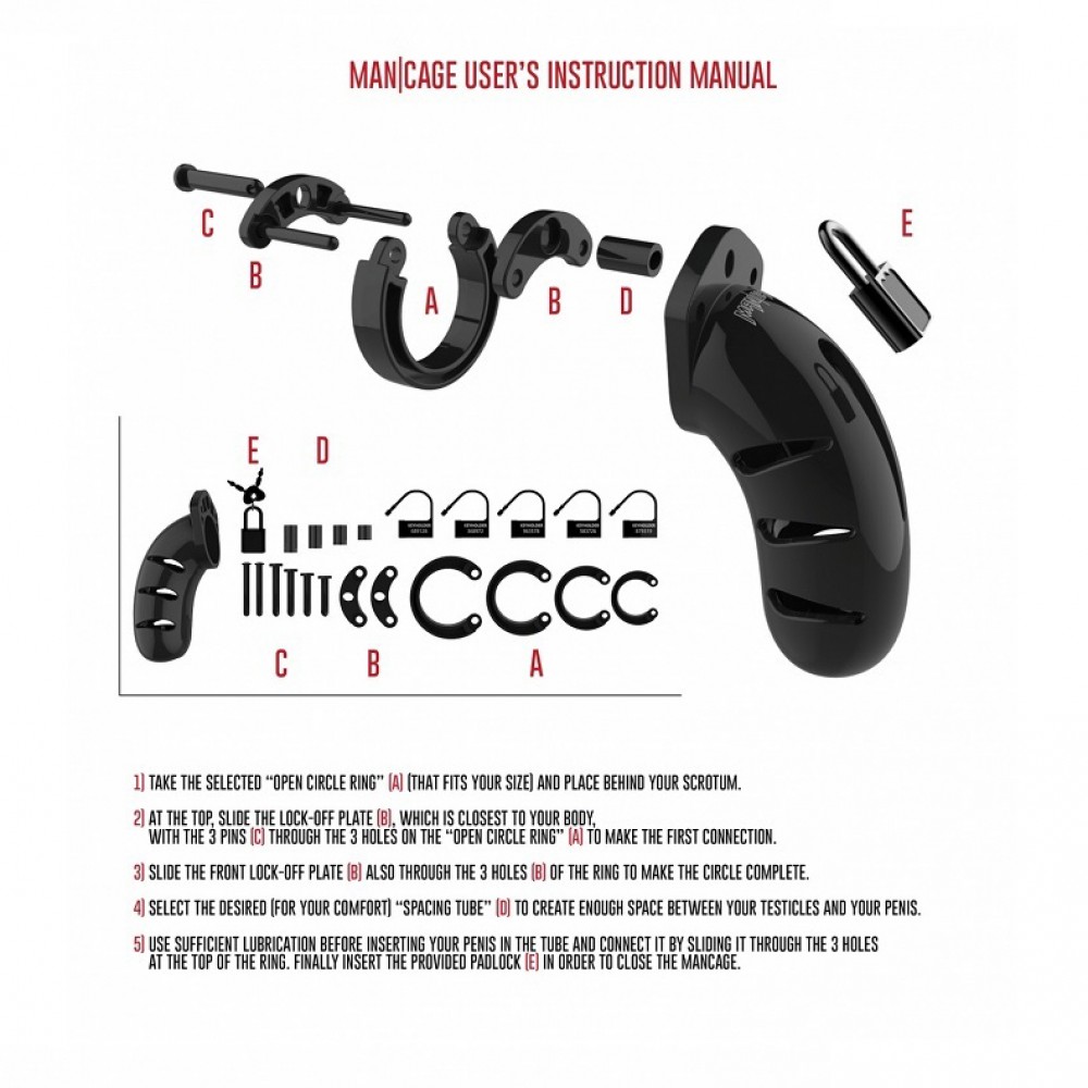 Пояс вірності ManCage 06 Chastity Cage чорний