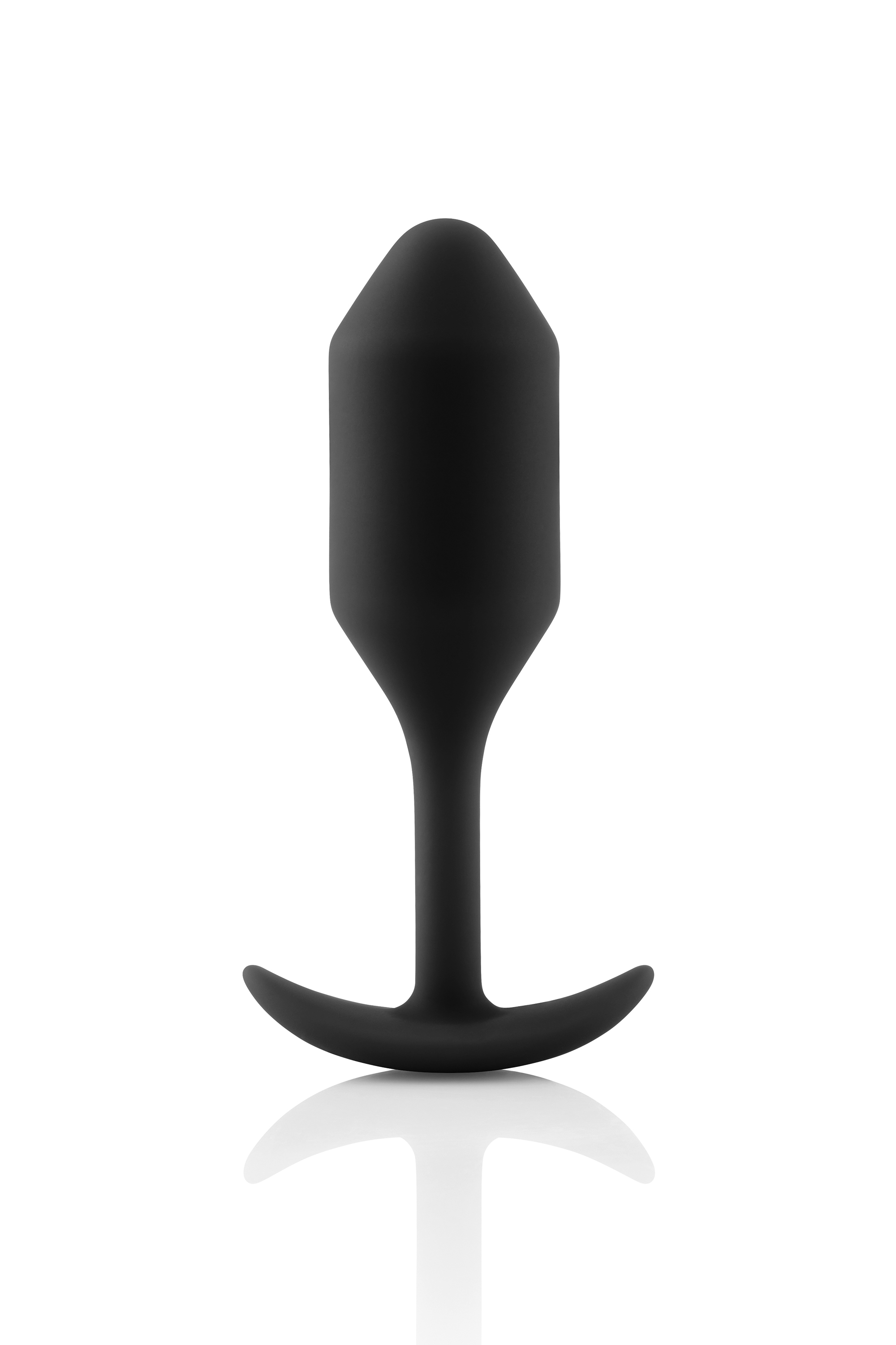 Анальна пробка із зміщеним центром ваги B-Vibe Snug Plug 2, силіконова, чорна