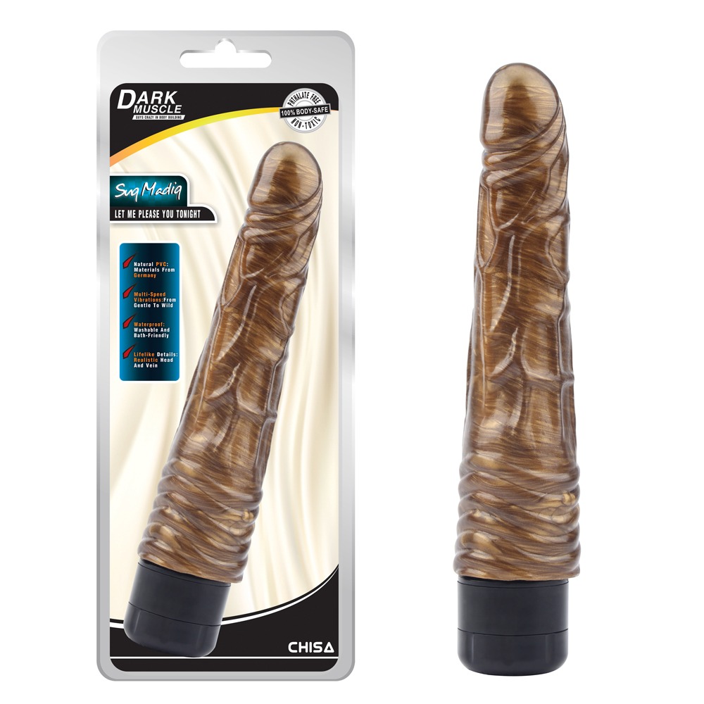 Вибратор Chisa Dark Muscle с волнистой структурой у основания для стимуляции клитора