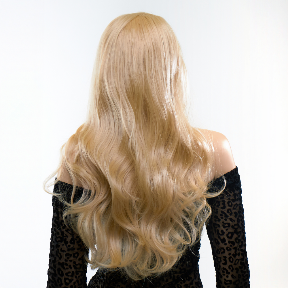 Перука довга кучерява з чубчиком Fetish Hair натуральний блонд, 60 см