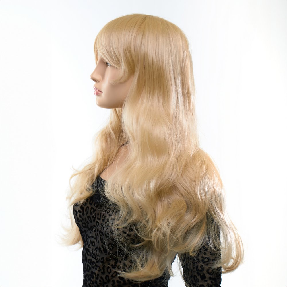 Перука довга кучерява з чубчиком Fetish Hair натуральний блонд, 60 см