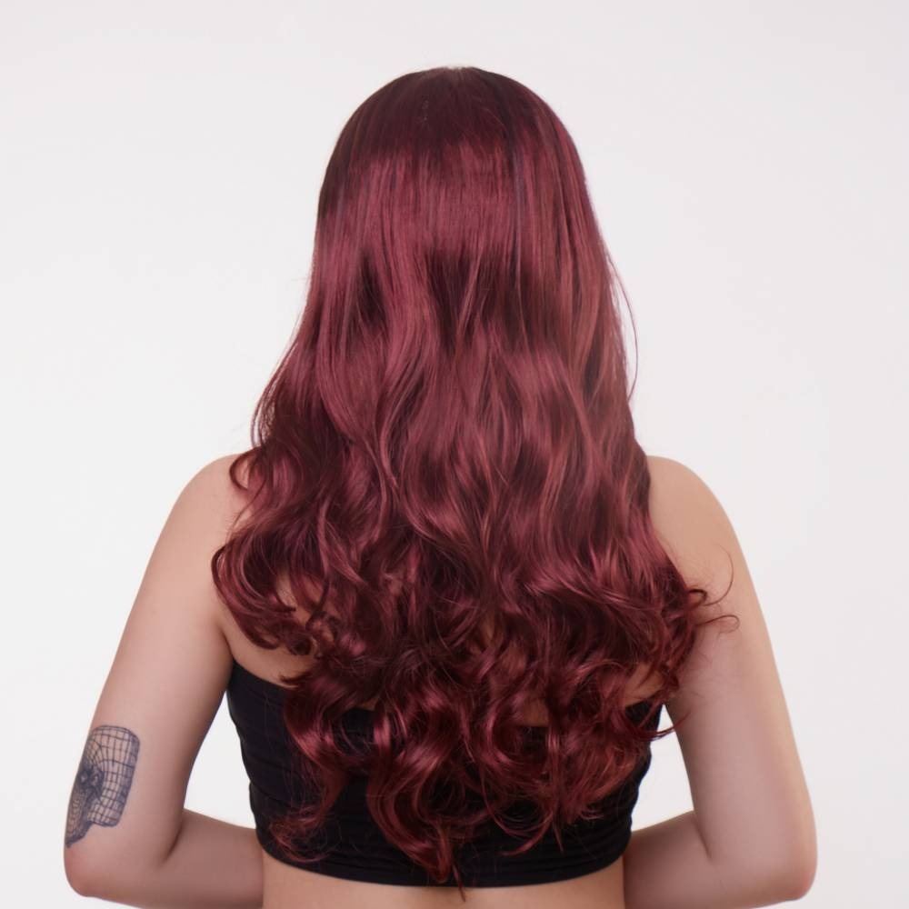 Парик длинный волнистый Fetish Hair балаяж бордо, 65 см