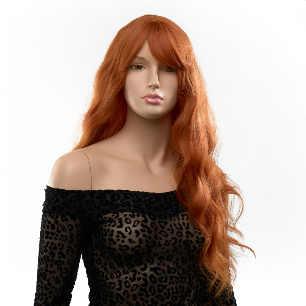 Перука довга хвиляста з чубчиком Fetish Hair руда, 60 см