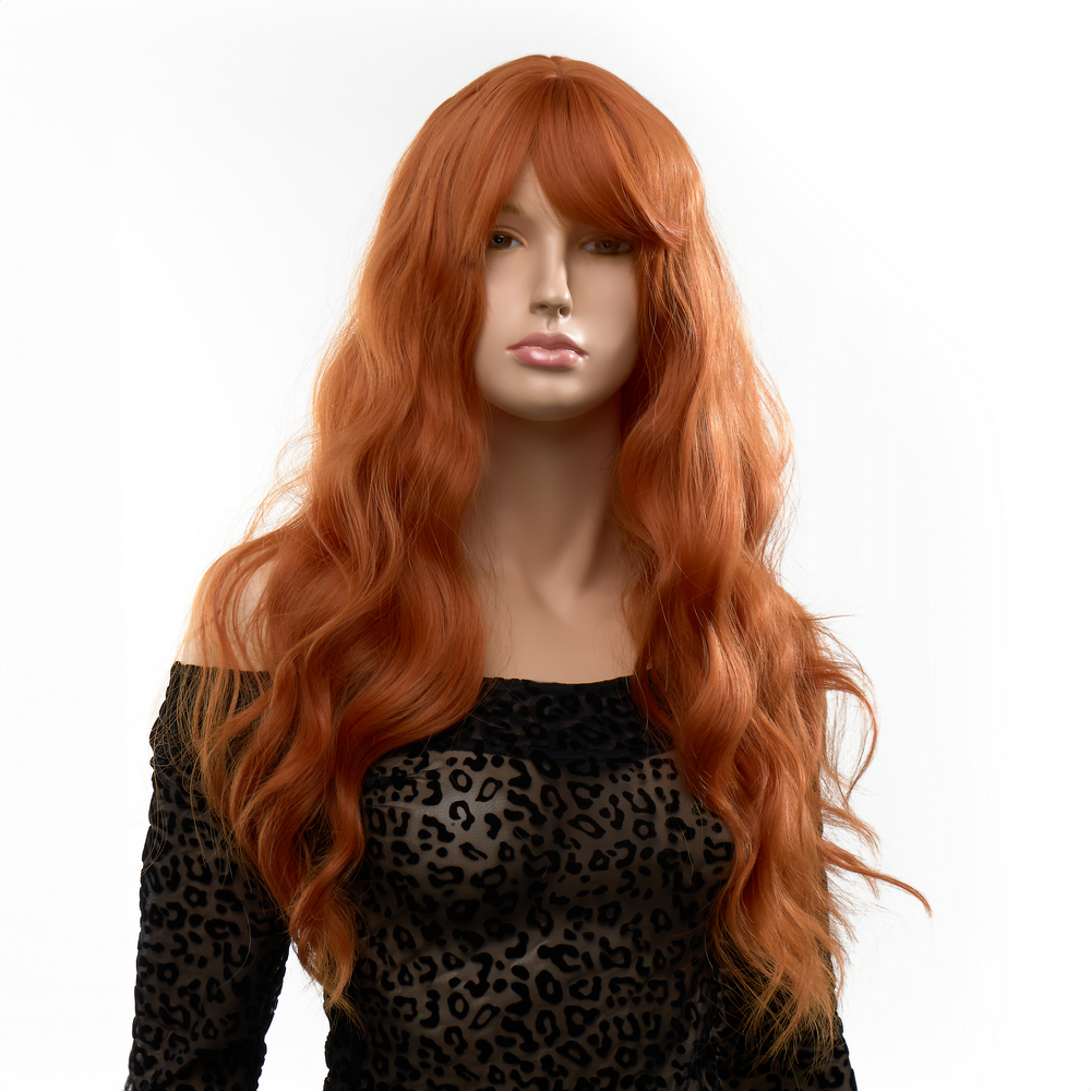 Перука довга хвиляста з чубчиком Fetish Hair руда, 60 см
