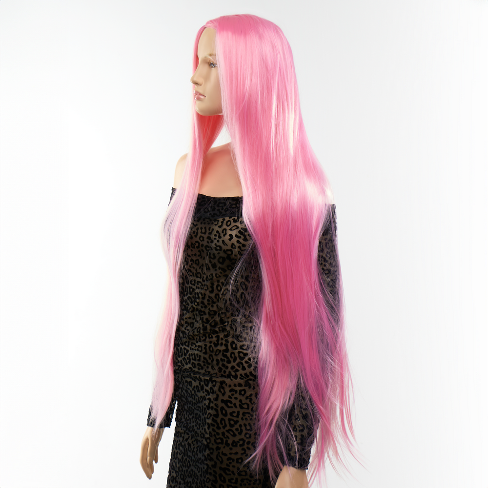 Перука довга Fetish Hair рожева, 100 см