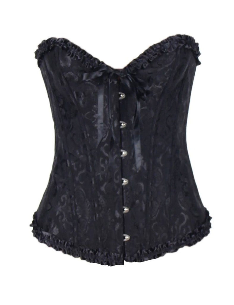 Корсет з квітковим принтом Star Night Corset Top з гачками та шнурівкою, чорний, XS (без коробки)