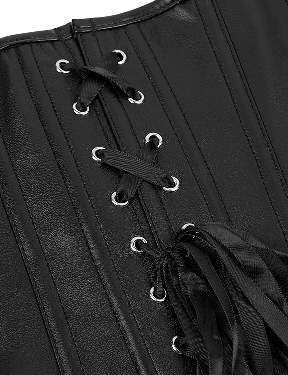 Корсет із застібкою блискавкою Star Night Sexy Leather та шнурівкою, чорний, XS (без коробки)