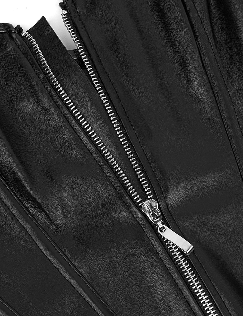 Корсет із застібкою блискавкою Star Night Sexy Leather та шнурівкою, чорний, XS (без коробки)