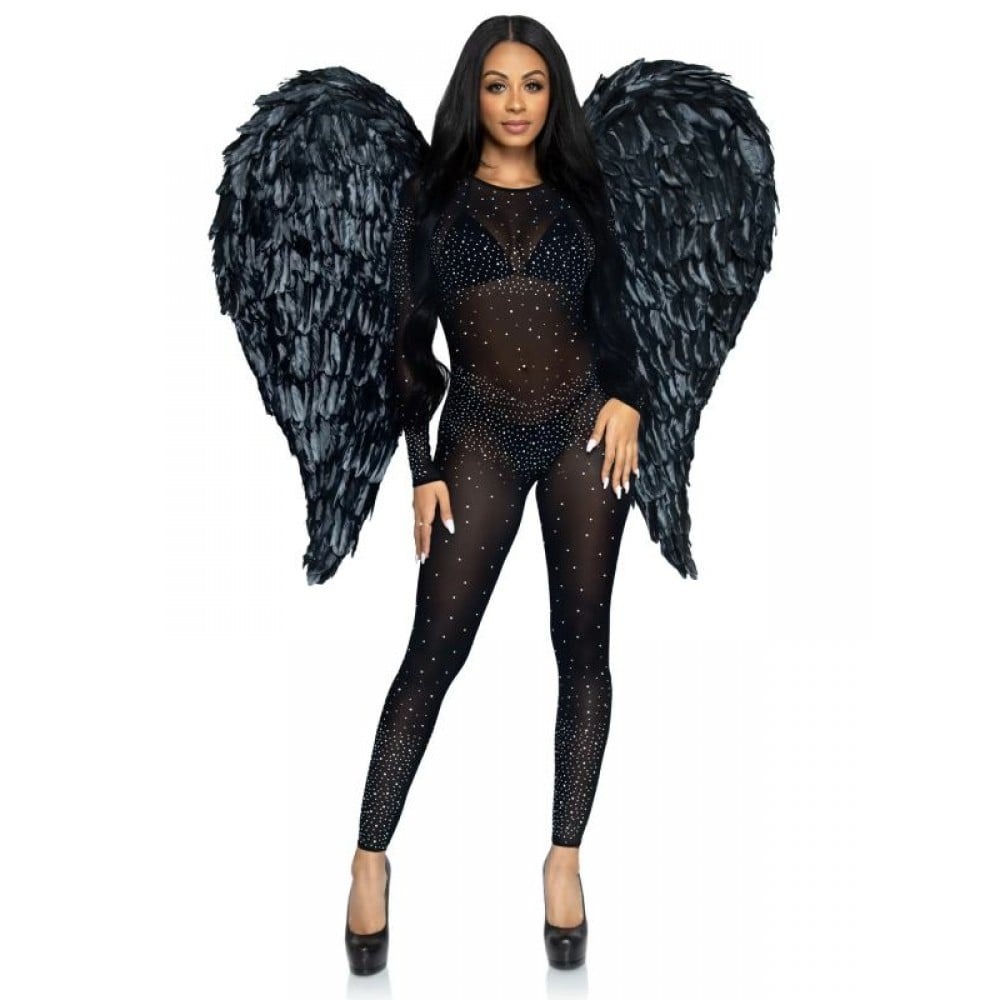 Крила ангела з пір'я Leg Avenue Black Feather Wings - Hvit