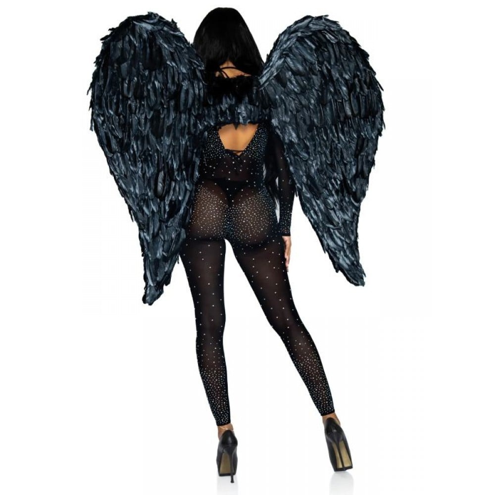 Крила ангела з пір'я Leg Avenue Black Feather Wings - Hvit