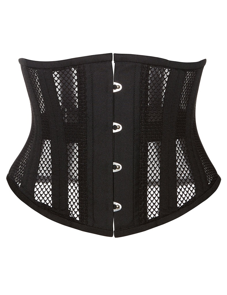 Корсет из сетки Star Night Steel Bones Grid Corsets с крючками и шнуровкой, черный, XL (без коробки)