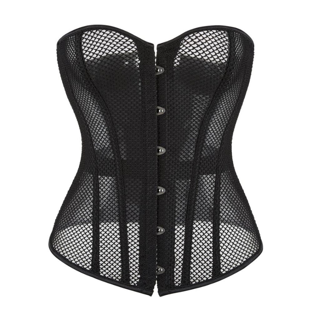Корсет из сетки Star Night Grid Corset с крючками и шнуровкой, черный, L (без коробки)