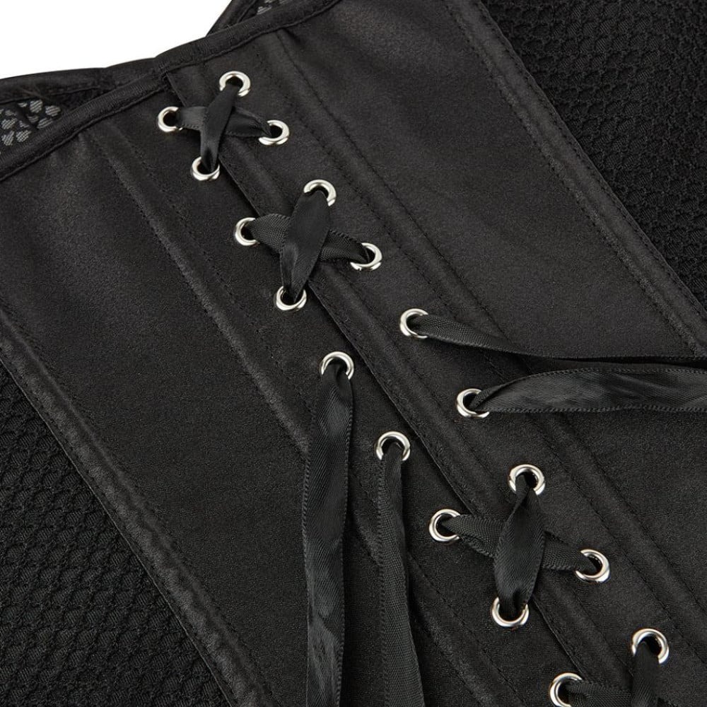 Корсет из сетки Star Night Grid Corset с крючками и шнуровкой, черный, L (без коробки)