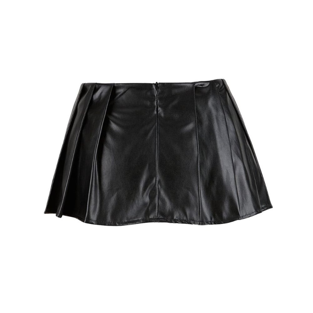 Корсет зі спідницею Star Night Sexy Leather та трусиками в комплекті, чорний, М