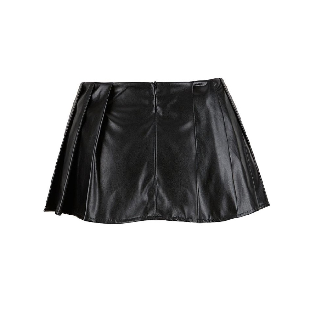 Корсет зі спідницею Star Night Sexy Leather та трусиками в комплекті, чорний, S