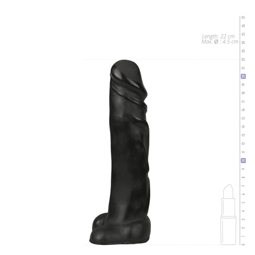 Великий фалоімітатор All Black AB02 чорний, 22 см