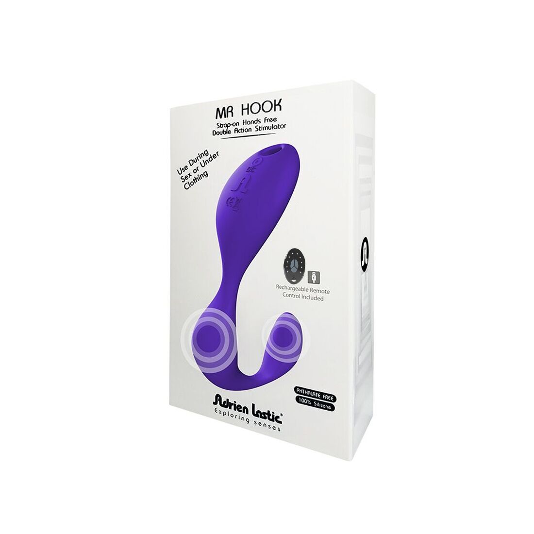 Вібратор в трусики Adrien Lastic Mr.Hook фіолетовий