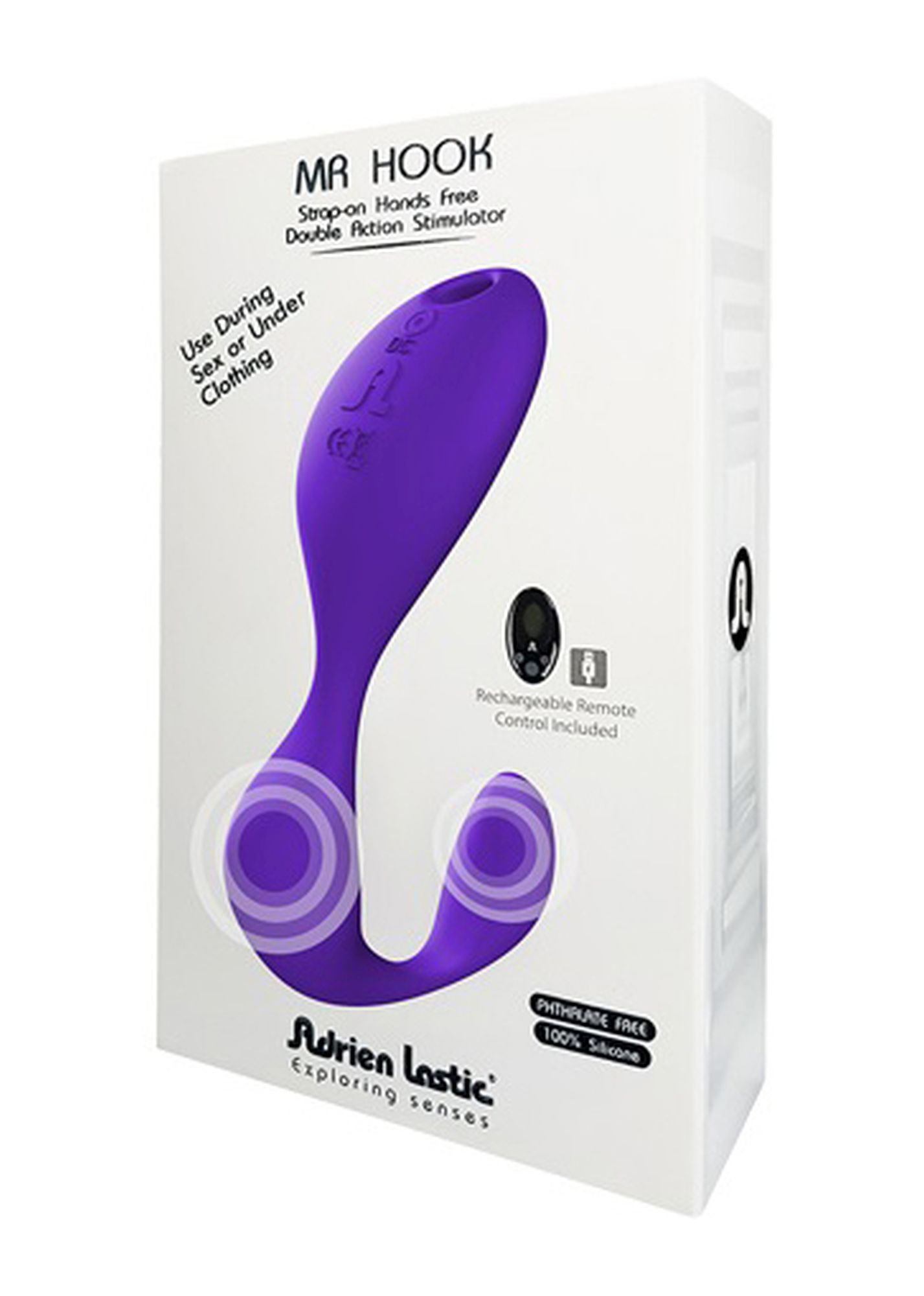 Вібратор в трусики Adrien Lastic Mr.Hook фіолетовий