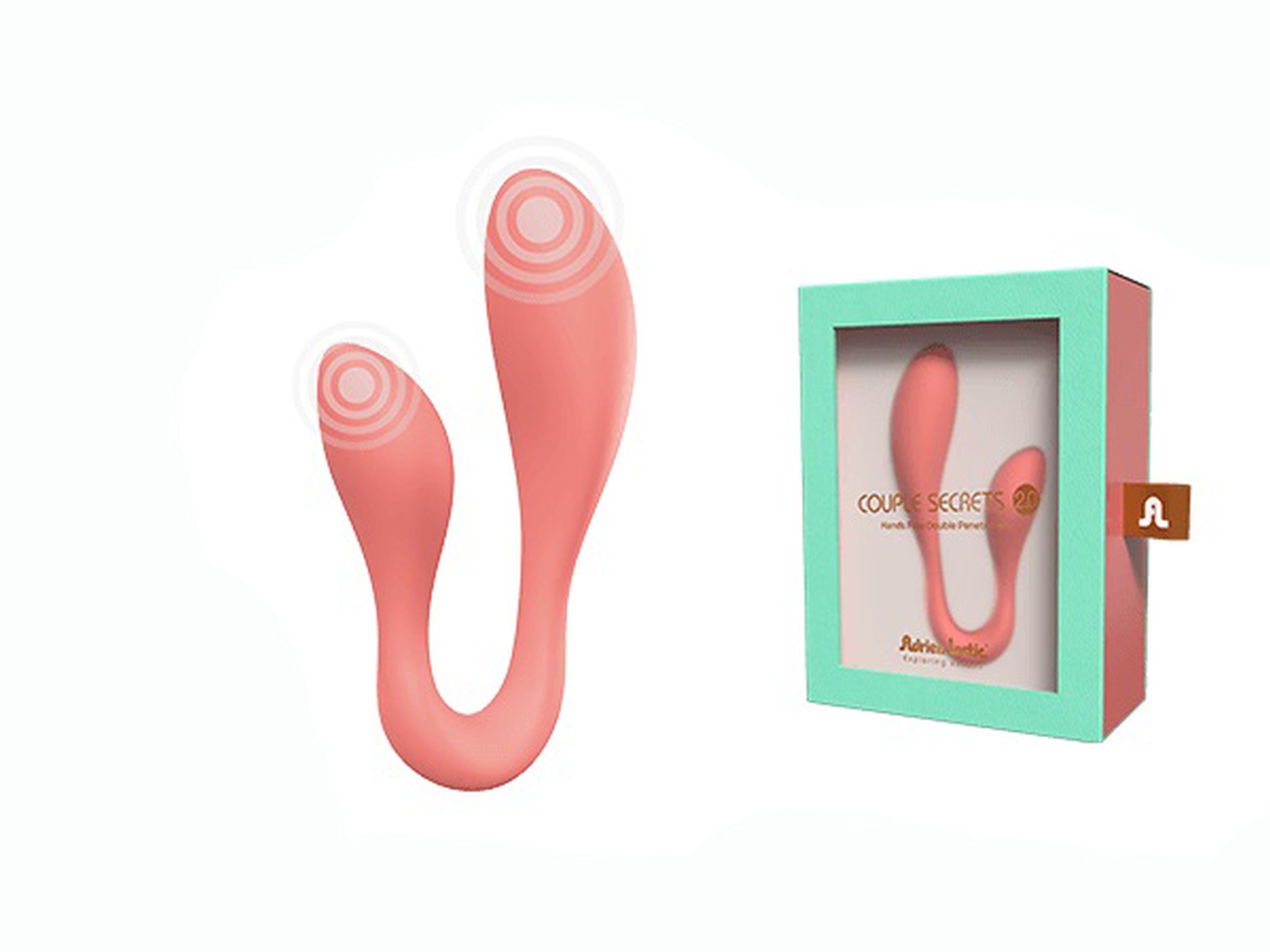 Смарт-стимулятор Adrien Lastic Couple Secrets II + APP для клітора та точки G, кораловий