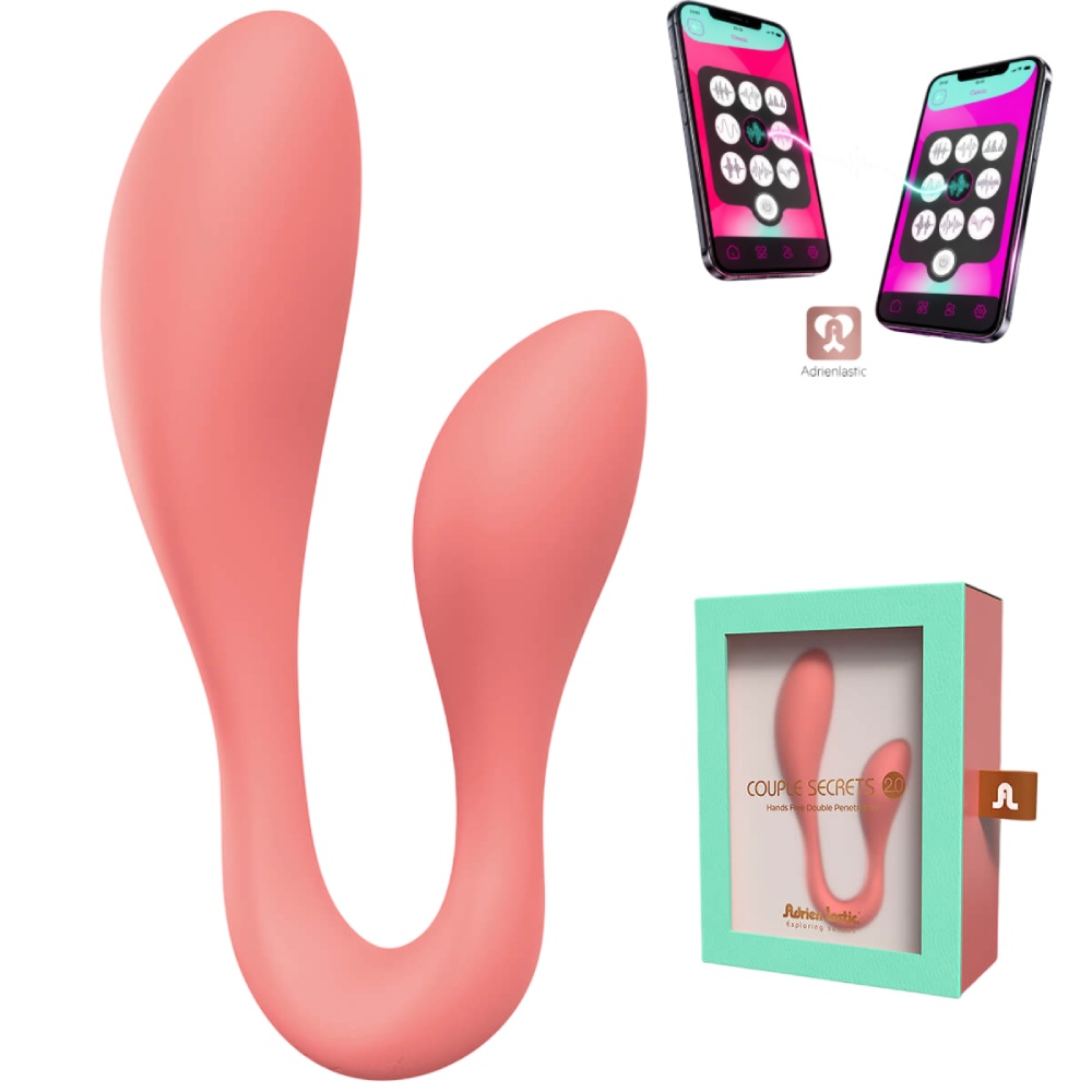 Смарт-стимулятор Adrien Lastic Couple Secrets II + APP для клитора и точки G, коралловый