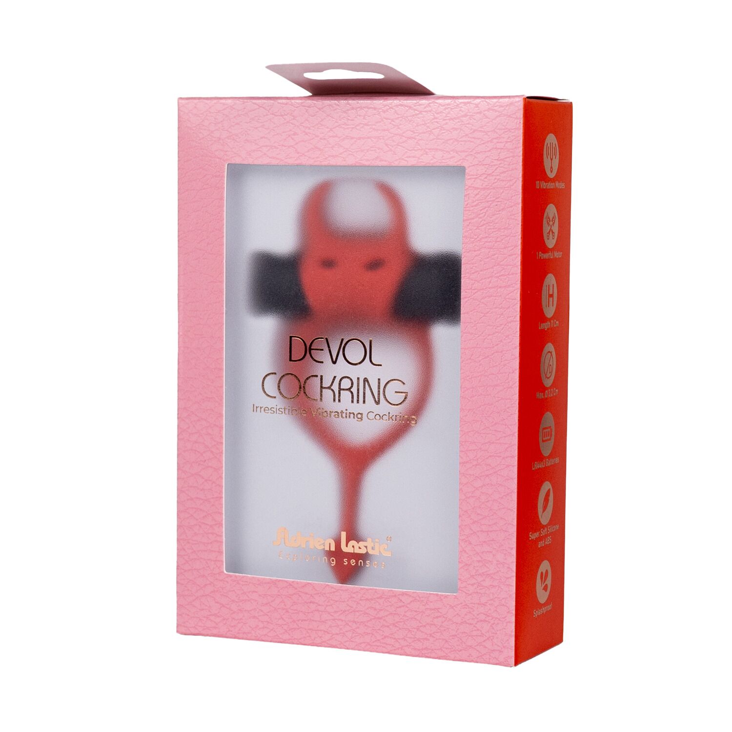 Эрекционное кольцо в виде дьявола Adrien Lastic Devol Cock Ring с вибрацией, красное