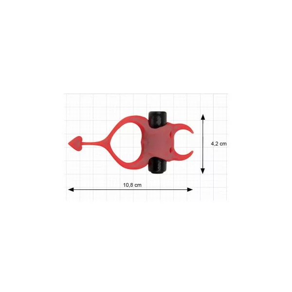 Ерекційне кільце у вигляді диявола Adrien Lastic Devol Cock Ring з вібрацією, червоне