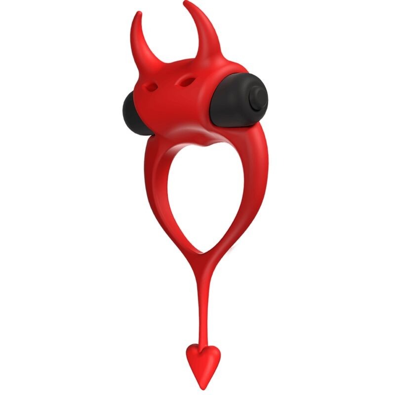 Ерекційне кільце у вигляді диявола Adrien Lastic Devol Cock Ring з вібрацією, червоне