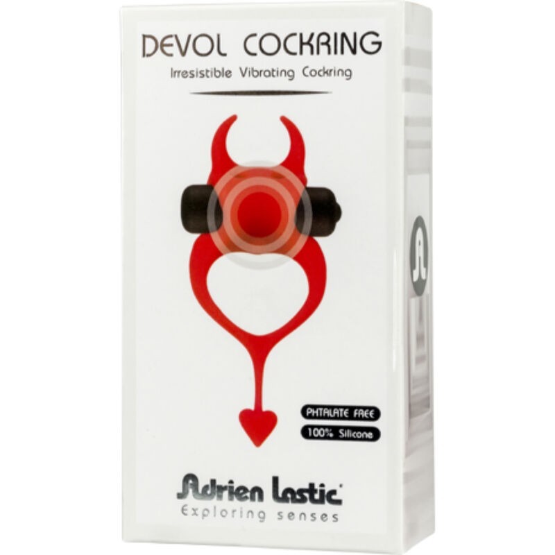 Ерекційне кільце у вигляді диявола Adrien Lastic Devol Cock Ring з вібрацією, червоне