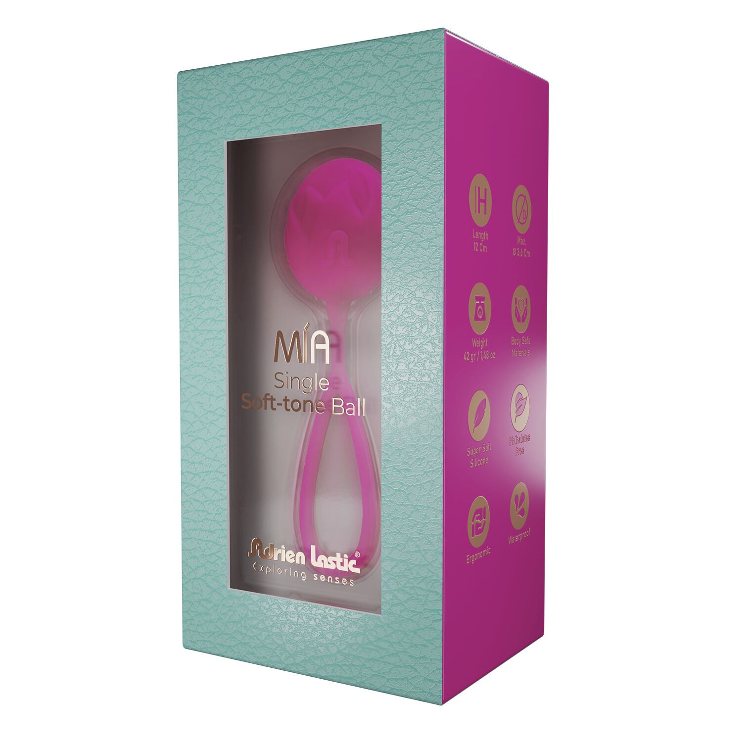Вагінальна кулька Adrien Lastic Mia Geisha Ball S Magenta з подвійною щільністю, рожева