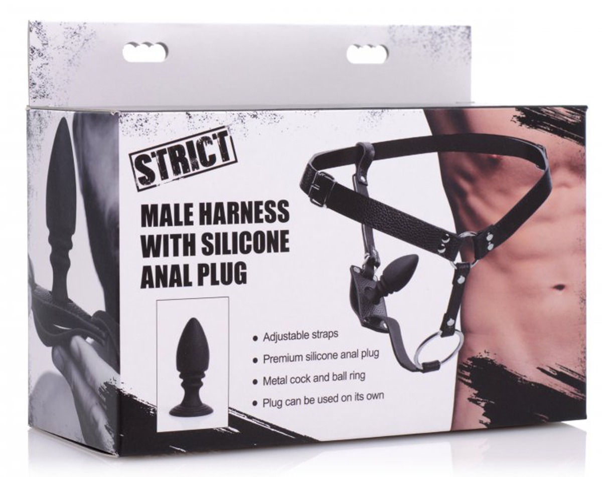 Портупея труси з кільцем на член Harness With Cock Ring And Anal Plug та анальною пробкою