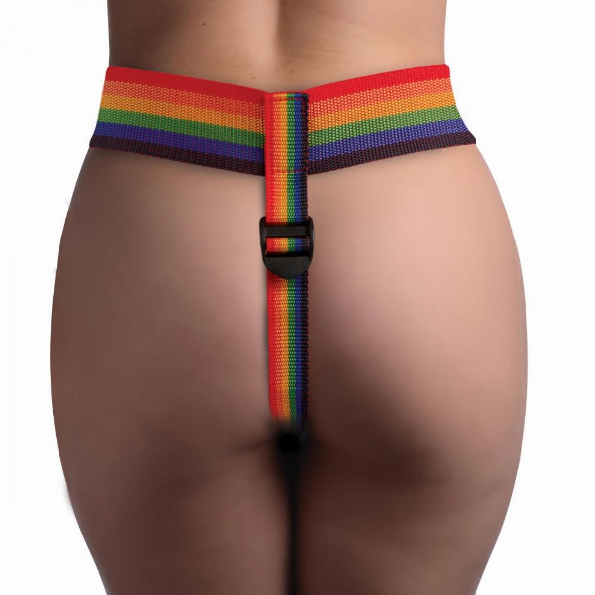 Трусики для страпона радужные Strap U Take the Rainbow Universal