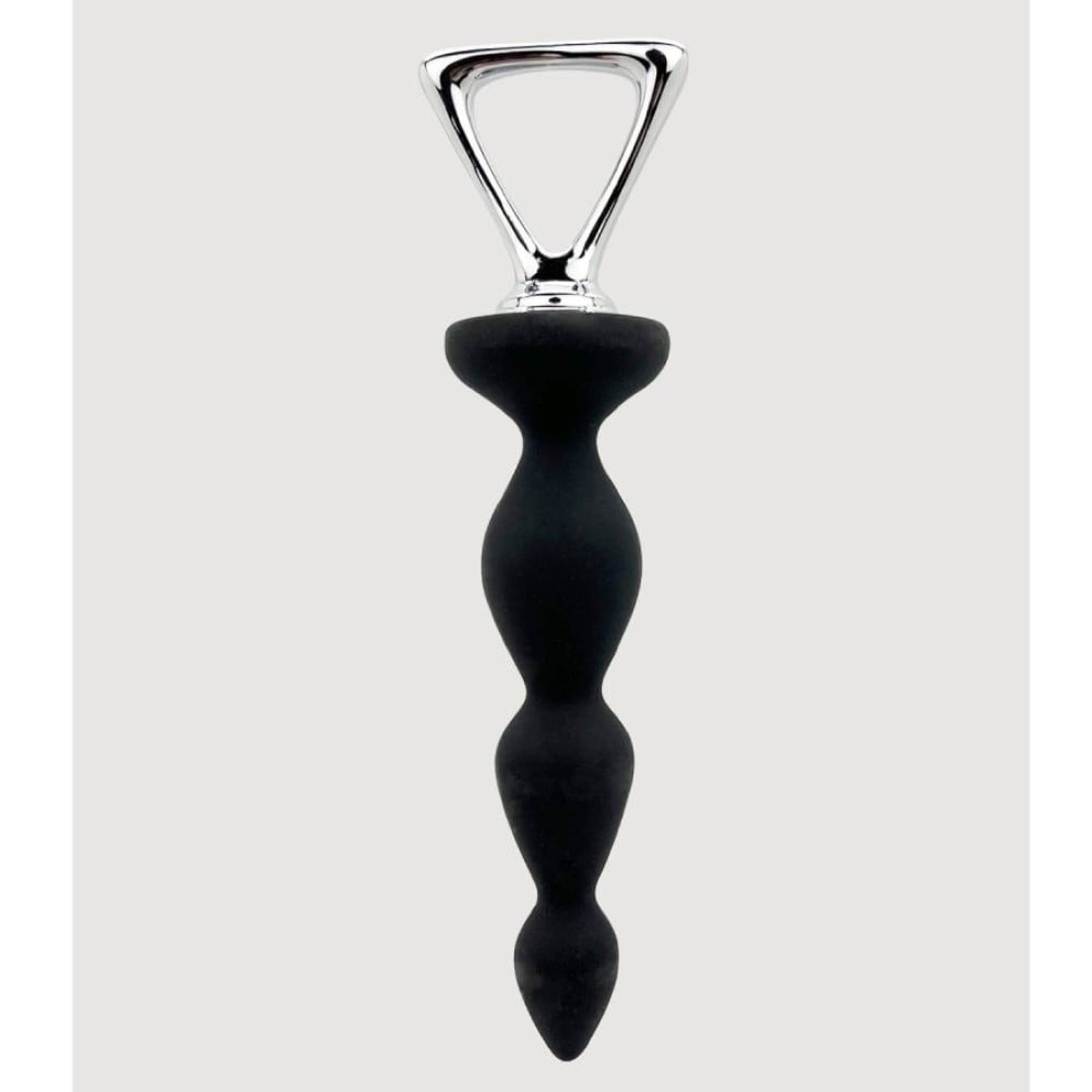 Анальна силіконова ялинка Adrien Lastic Arrow з металевим утримувачем, чорна