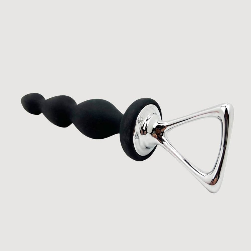Анальна силіконова ялинка Adrien Lastic Arrow з металевим утримувачем, чорна
