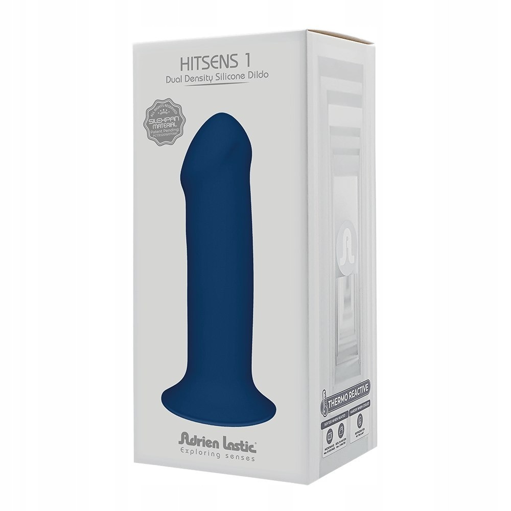 Фалоімітатор термореактивний Adrien Lastic Hitsens 1 на присосці, синій