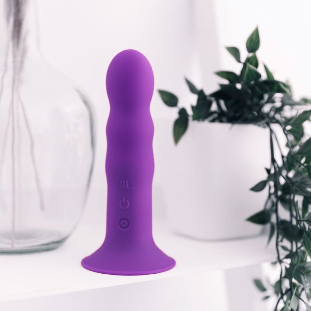 Вібратор рельєфний Adrien Lastic Hitsens 3 на присосці, фіолетовий