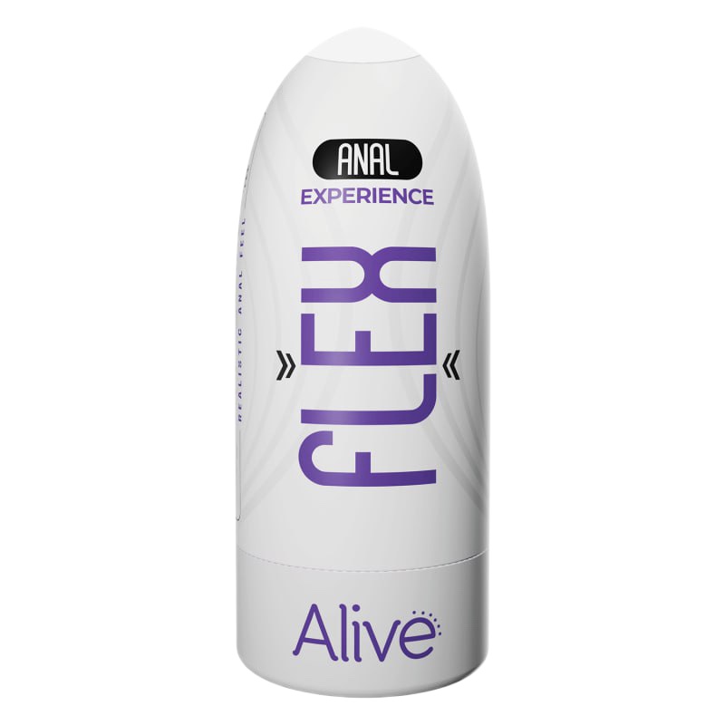 Мастурбатор-анус в колбе Alive Flex Anal M бежевый, 16 х 6.5 см