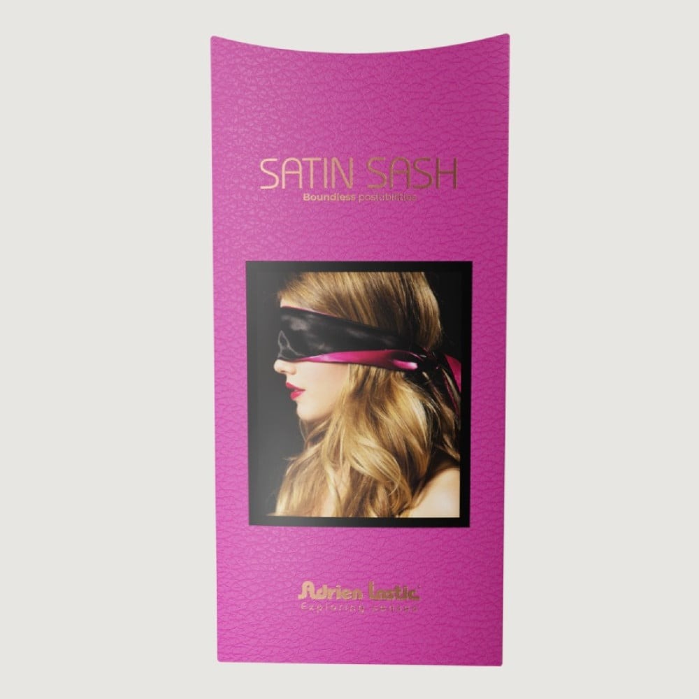 Пов'язка із сатину на очі Adrien Lastic Satin Sash чорно-рожева