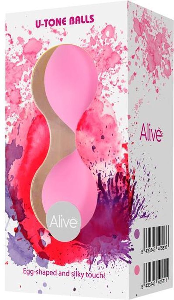 Вагинальные шарики Alive U-Tone Balls со смещенным центром тяжести, розовые