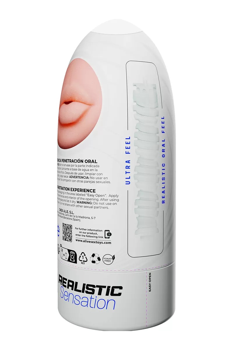 Мастурбатор мужской в виде рта Alive Oral Flex в колбе, M