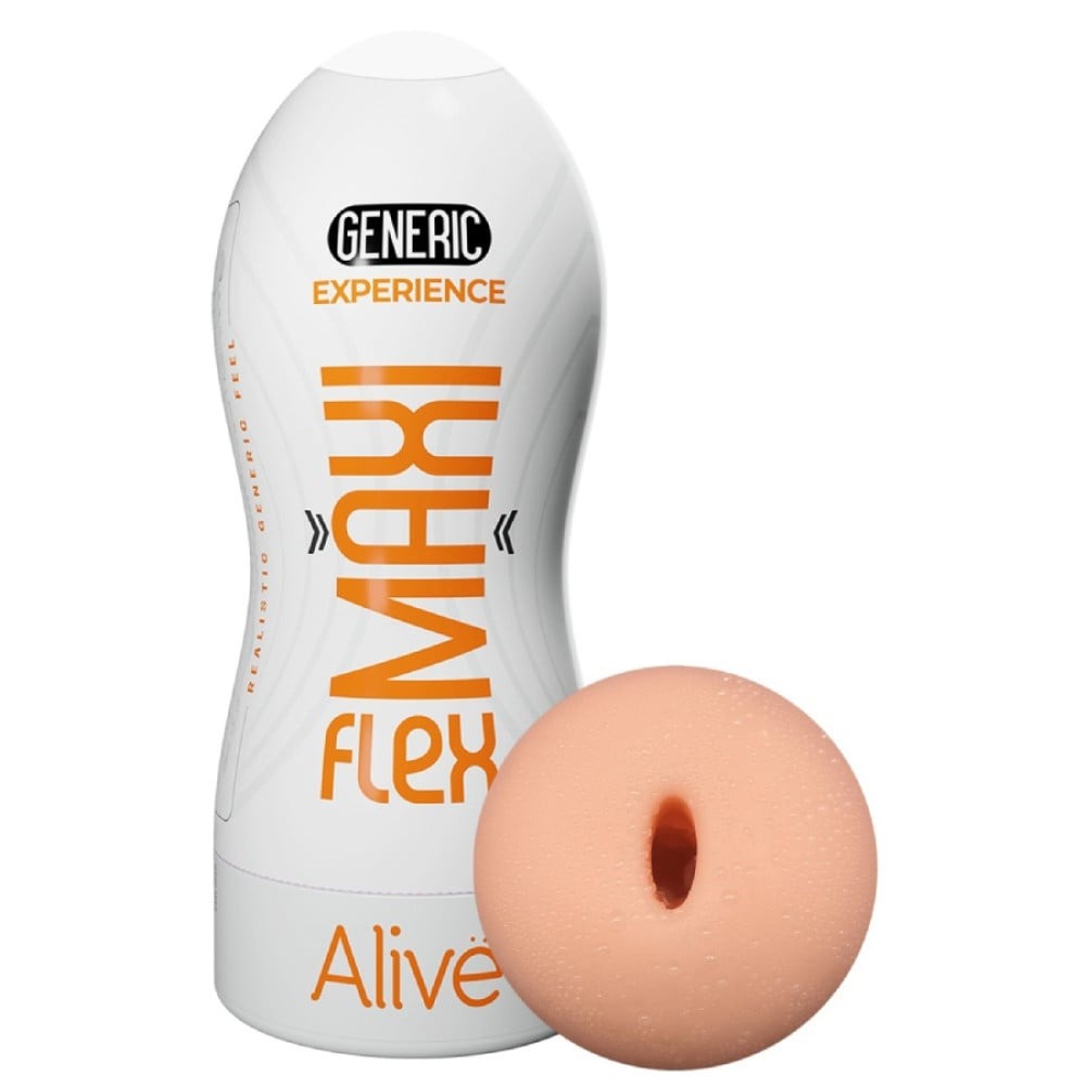 Мастурбатор вагіна Alive Maxi Flex Generic Experience бежевий у білій колбі