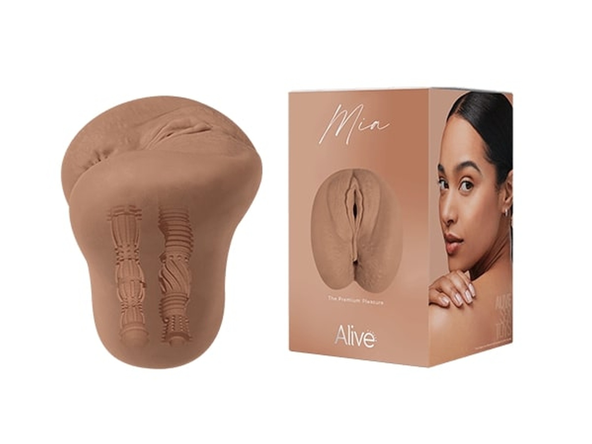 Мастурбатор реалістичний Alive Mia вагін та анус, бежевий, XL