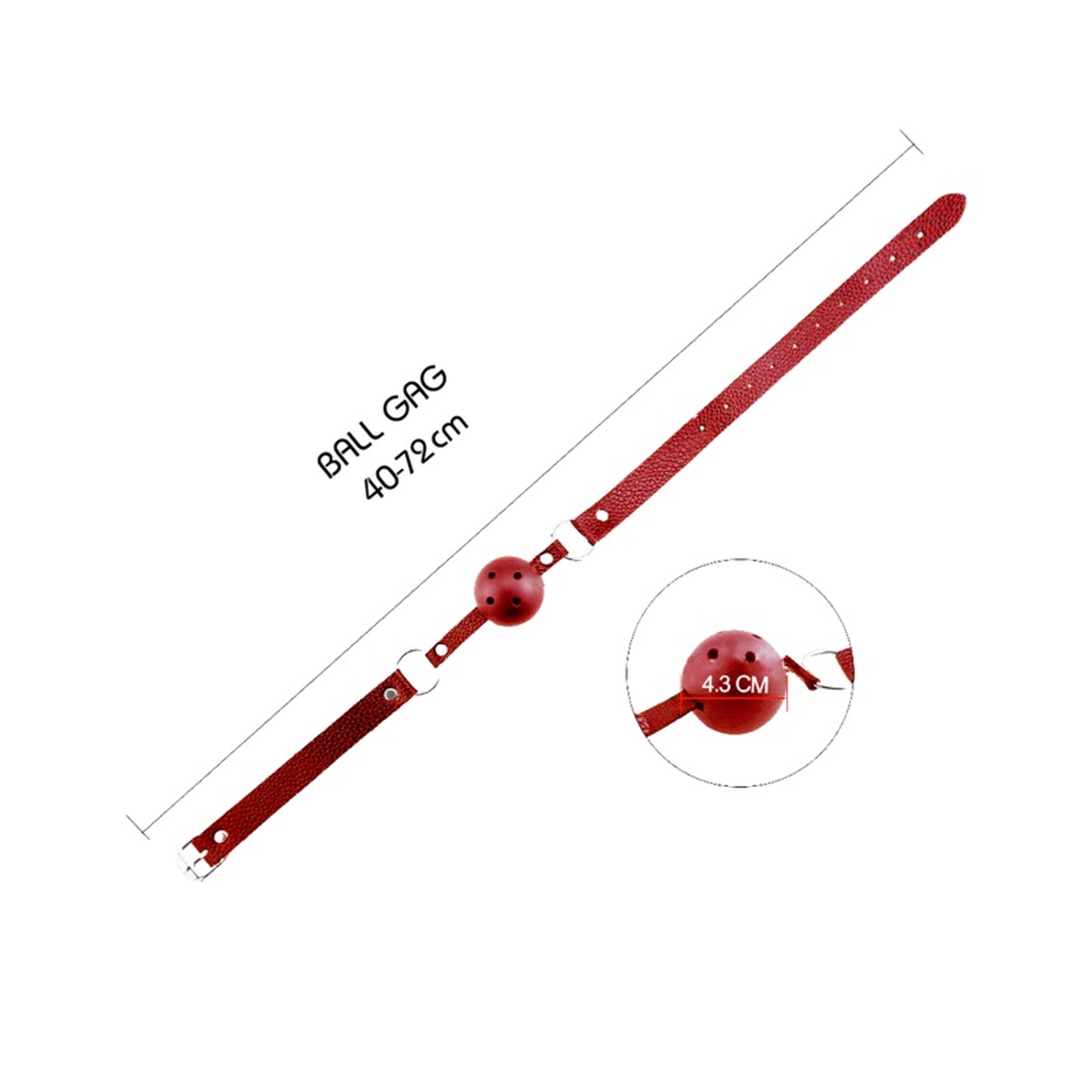 Кляп БДСМ з кулькою через яку можна дихати Alive Discretion Red червоний